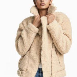 Shearling Teddie Bomber / BikerJacket - Like new!